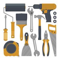 Construction Tools set Repair and construction tools set. illustration in flat style. vector