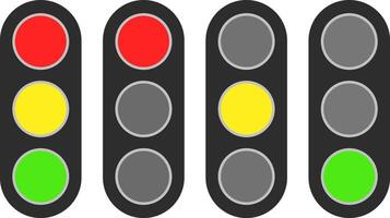 Traffic light icon set . signal with red yellow green sign. Stop Light sign. Traffic control light vector