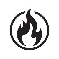 A black and white logo of a fire flame vector