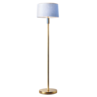 A gold floor lamp with a white shade png