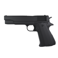 3D rendering of a modern handgun with sleek design and matte finish png