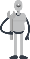 Humanoid Robot Character Holding Wrench png