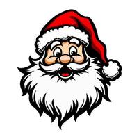 santa claus head with beard and hat vector