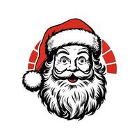 santa claus head with beard and mustache vector