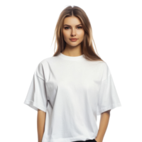 Elegant Woman in Oversized White Outfit for Fashion and Lifestyle Projects on Transparent Background png