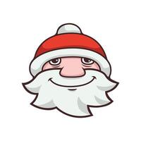 Santa Claus head with beard cartoon character Santa smile Father Christmas Saint Nicolas head icon happy Christmas vector