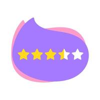 Feedback concept. Speech bubble. 3 and a half star rating review. illustration. vector