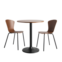 Modern Wooden Dining Set with Black Legs png