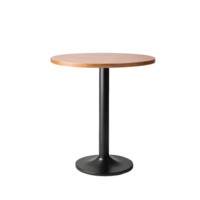 Elegant Round Wooden Table with Black Base, Ready for Mockups png