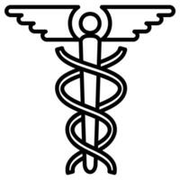 caduceo médico símbolo icono vector