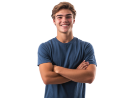 Smiling young man in casual pose png