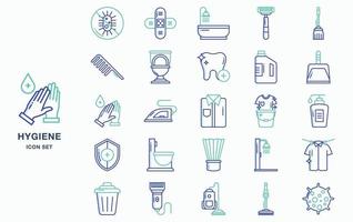 hygiëne en schoonmaak icon set vector