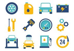 Gratis Flat Car Maintenance Icons Vector