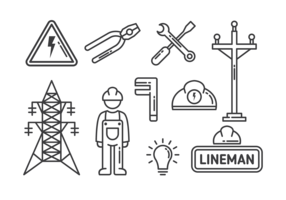 Lineman Pictogrammen Vector