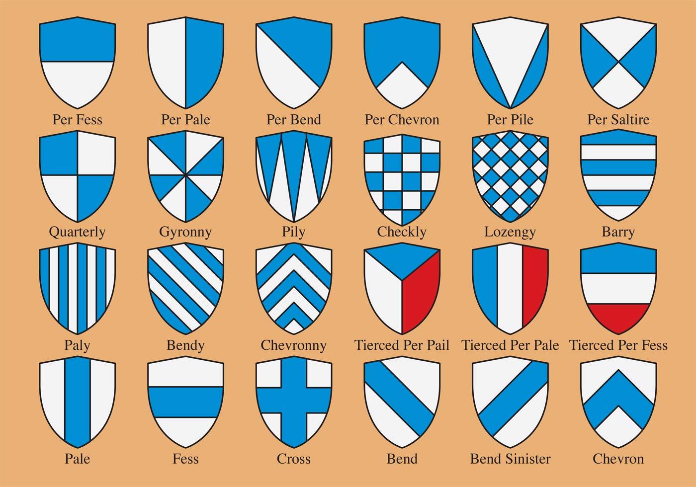 Heraldiska Shield Shapes 92788 Vektorkonst på Vecteezy