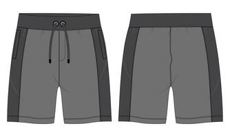 skinna tyg joggare svettas shorts byxor vektor illustration mall främre, tillbaka visningar