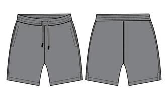 shorts pant teknisk mode platt skiss vektor illustration mall för pojkar