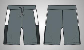 pojkar svett shorts byxor platt stil vektor illustration mall