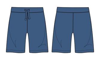 shorts byxor tekniska mode platt skiss vektor illustration mall