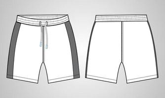 shorts byxor tekniska mode platt skiss vektor illustration mall