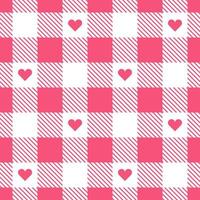 carreaux vichy motif coeur plaids vecteur