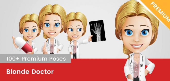 Blonde Doctor Vector Character