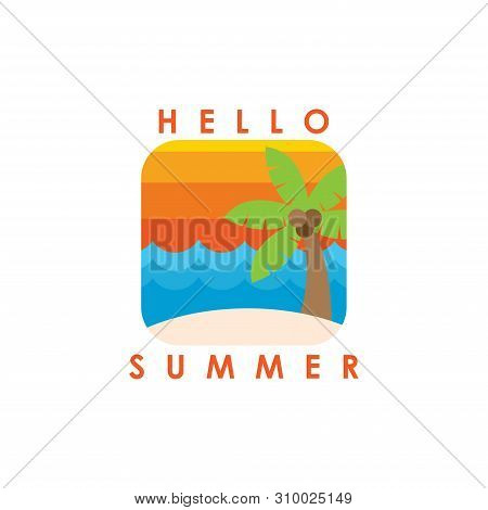 Hello Summer. Summer Season. Summer. Summer Time. Happy Summer. Summer Day. Summer Design. Summer Vector. Summer Text. Summer Lettering. Summer Art,EPS10. Summer Background. Summer Time. Summer Icon, Summer Illustration. Summer Holidays