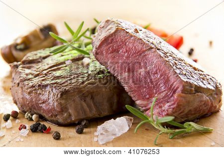 beef steak with herbs