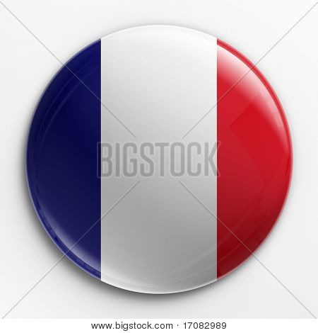 3d rendering of a badge with the French flag