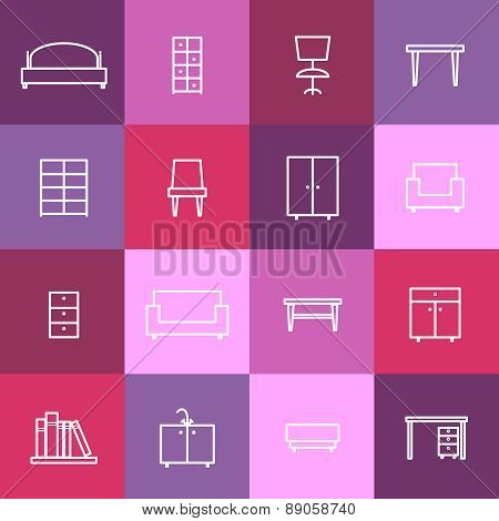 Home interior icons