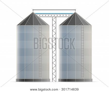 Creative Vector Illustration Of Agricultural Silo Storehouse For Grain Storage Elevator Isolated On 