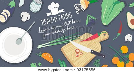 Food and cooking banner - Healthy eating