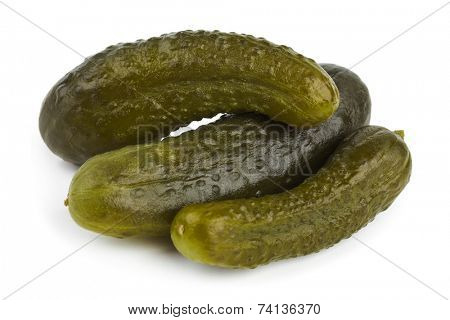 Pickles cucumber isolated on white background