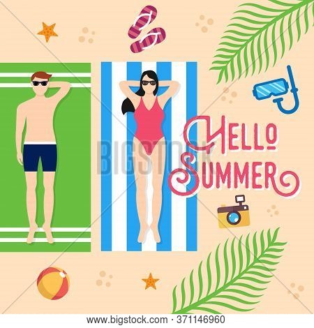 Summer. Summer vector. Summer holiday vector. Summer vector background. Summer vector illustration. Summer holiday design. Summer time. Summer Day vector. Summer Season vector illustration for banner, poster, invitation, party design template.