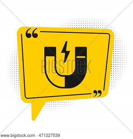 Black Magnet Icon Isolated On White Background. Horseshoe Magnet, Magnetism, Magnetize, Attraction. 