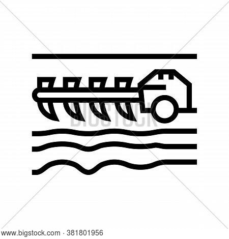 Agricultural Techincs Cultivator Line Icon Vector. Agricultural Techincs Cultivator Sign. Isolated C