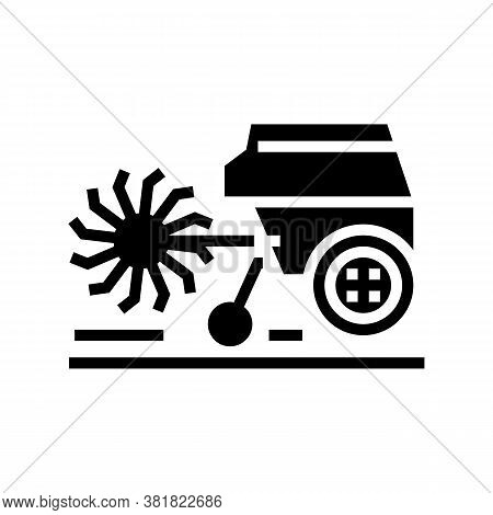 Cultivator Machine Glyph Icon Vector. Cultivator Machine Sign. Isolated Contour Symbol Black Illustr