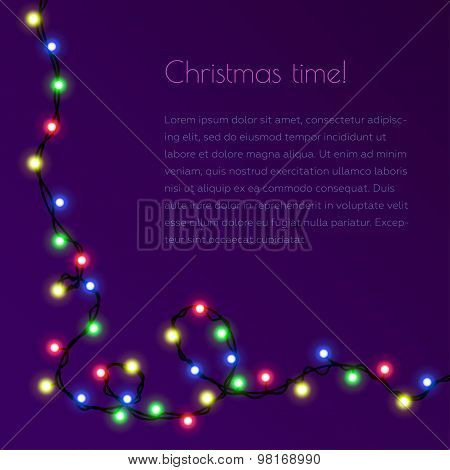 Christmas Template For Congratulation With Garland