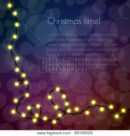 Christmas Template For Congratulation With Garland