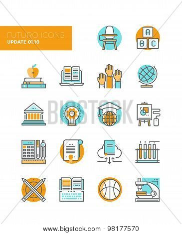 Education And Training Line Icons