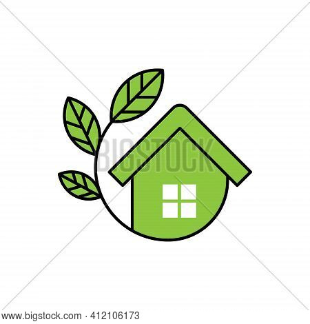 Green Eco Home Logo Icon Vector. Ecology House icon. Eco House icon. Eco House vector, Eco House icon vector, Eco House logo, Eco Home icon vector. Eco House vector icon symbol for website, logo, app. Eco House icon isolated on white background