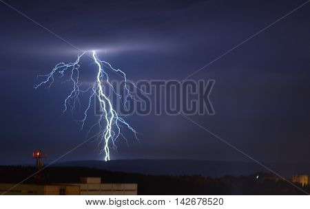 lightning, lightnings, flash. rain, thunderstorm, night, flash at night