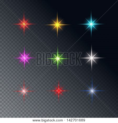 Collection of sparkle vector. Symbols sparkling stars. Set of sparkles star. Sparkle light. Sparkling stars.