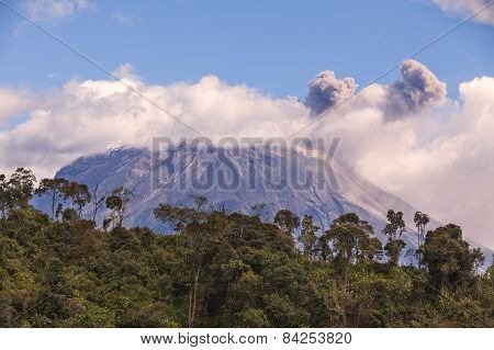 Tungurahua Is An Active Strato Volcano, Located On The Eastern Edge Of The Andes Of Ecuador, South America