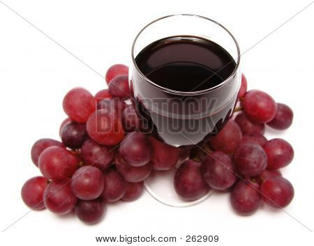 Red Wine And Grapes