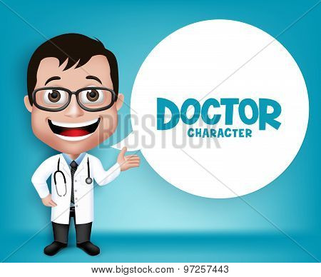 Realistic 3D Young Friendly Professional Doctor