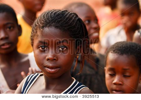 African Girl Amongst Friends