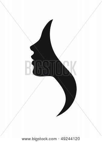 Beautiful profile of young woman- vector