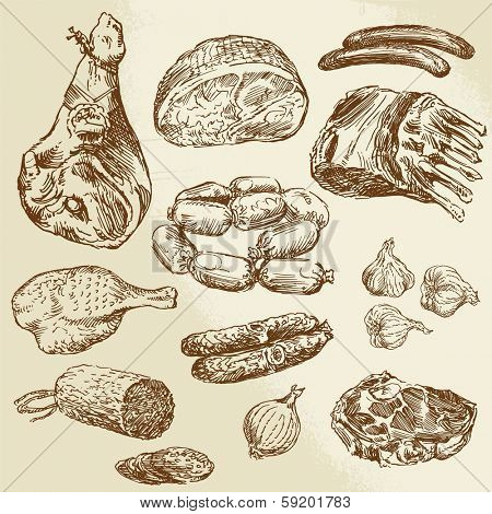 meat - hand drawn collection