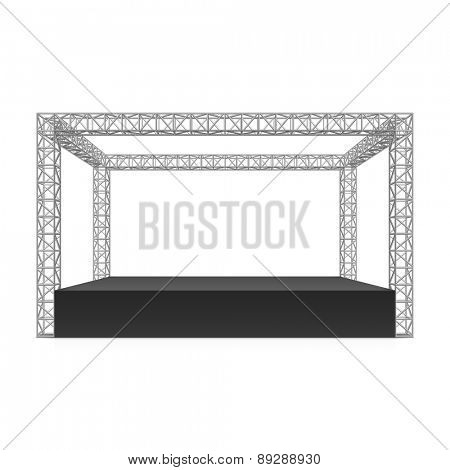 Outdoor festival stage, truss system. Vector.